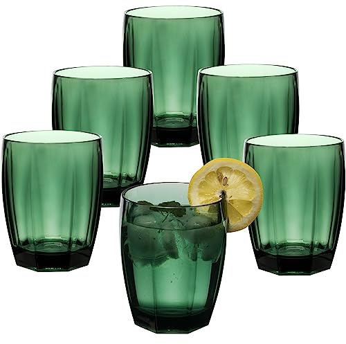 6x Campingglas Acryl 320ml GRÜN Trinkglas Kunststoff Garten Picknick Becher