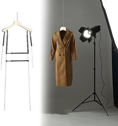 ENHEN Maniquí Estante de Soporte de Vestimenta Ajustable con Ritmos de Hombro, Forma Simple de Vestir para Fotografía/Colección, Hangers de Forma de Forma de Cuerpo de Cuerpo de Metal