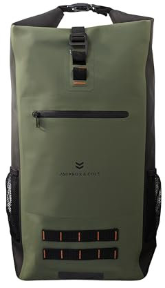 Jackson & Cole Ancona Waterproof Backpack - 30L Dry Bag Backpack - Rolltop, Welded Seams, Reflective, TPU for Fishing, Motorcycling, Kayaking, Hiking, Watersports (Forest Green)