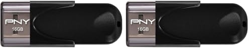 PNY FD16GATT4-EF - Memoria USB 2.0 de 16 GB, Negro (Paquete de 2)