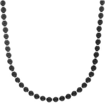 s.Oliver Halskette Edelstahl Herren Halsschmuck, mit Achat, 50+5 cm, Silber, Kommt in Schmuck Geschenk Box, 2038004