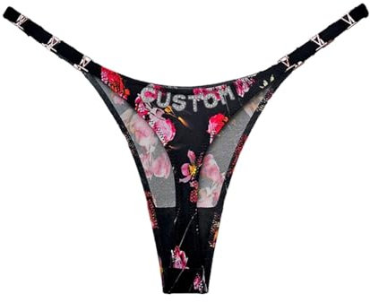 Sexy Benutzerdefinierter Tanga Mit Buchstaben Und Namen Für Frauen – Diy-Kristallbuchstaben, Elastisches Höschen, G-String, Personalisieren Sie Bikiniunterteile, Körperketten, Schmuck, Geschenk