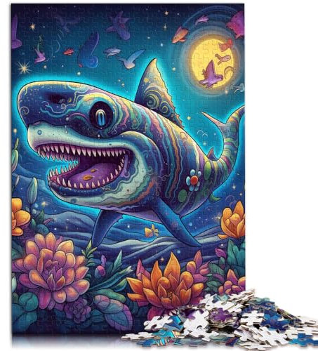 Jigsaw Puzzles for Adults 1000 Pieces Deep Jaws Family Entertainment Toys with Matching Poster and Trivia Sheet 19.7 in x29.5 in for teenager 14+