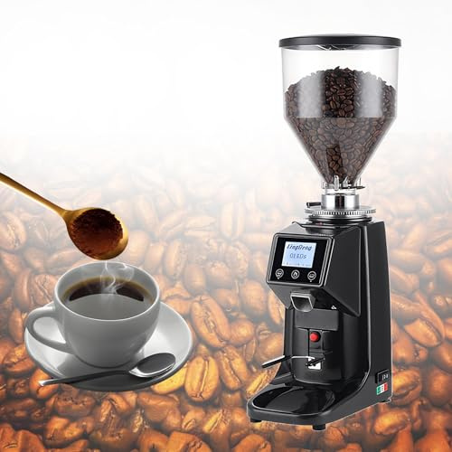 HEIHEIZI Professionelle Kaffeemühle, elektrisch mit 60mm Flachmahlwerk, 500ml/1500ml-Bohnentrichter, 19 unbegrenzte Mahlgrade, mit Touchscreen,1500ml-Black