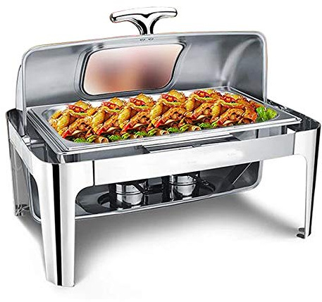 Water Storage,Stainless Steel Chafing Dish Set, 9L Roll Top with 2 Half Sized Catering Trays, Water Pan and Fuel Holders for Weddings and Parties