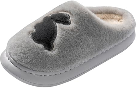 Tofflor herr roliga, tofflor mocka tofflor plysch filttofflor varma gästtofflor slip-on stugskor mjuka bekväma hemtofflor med fodrade vintertofflor, GRÅ, 42 EU
