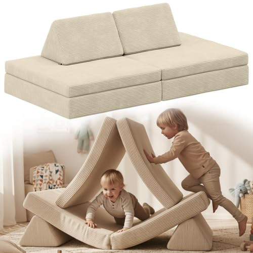 Bellabino Nile Spielsofa für Kinder, 4-TLG, Maxi, Beige, mit Cordbezug