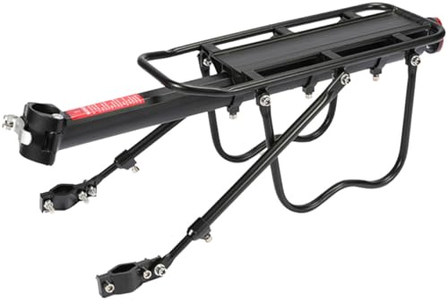 TOPBATHY Portapacchi Posteriore per Bici Mountain Bike Supporto Posteriore Leggero in Materiale Resistente con Attrezzi per Installazione Ripiano Bici per Trasporto Valigie e Zaini per