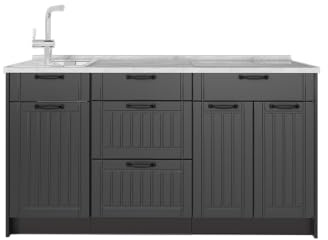 Vicco Köksblock Fame-Line, Mörkgrå/antracit, 150 cm AP Marble, för individuell expansion med kompatibla moduler