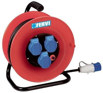 PROLUNGA CORRENTE AVVOLGICAVO PRESA INDUSTRIALE MT 30 SEZIONE 3X2,5 FERVI A010/3