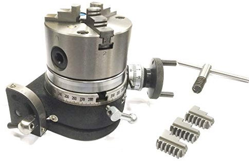 Table rotative inclinable 100 mm avec alésage MT2 et outils d'ingénierie., noir