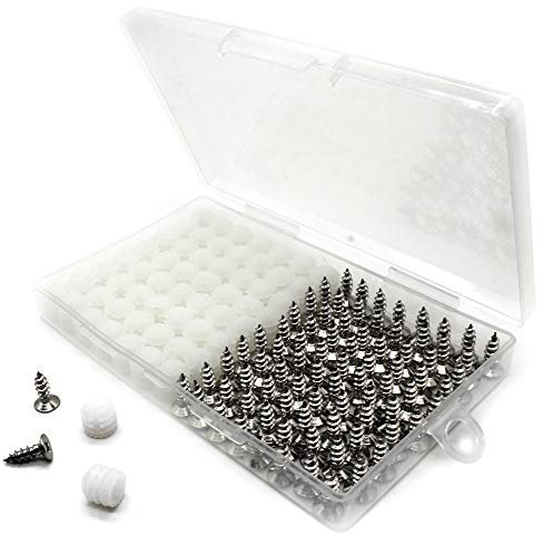 Scharnier dübel einsätze, zum Reparieren und Fixieren alter Türscharniere, Schrankscharniere usw., ausgestattet mit Edelstahlschrauben, 100 Stück pro Packung