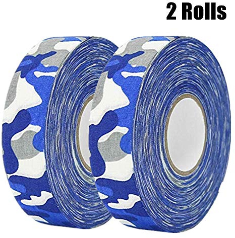 MEZUT Hockey-Tape, einfach zu dehnen und zu reißen, für Athletik, Sport, Hockey, Baseball, 2,5 cm x 27 Yd (2 Rollen), Camo Blue