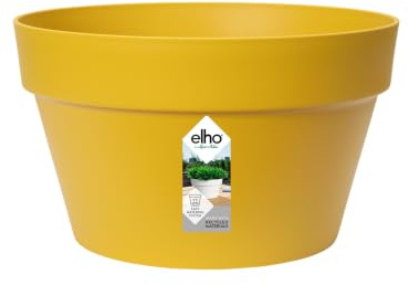 elho loft urban Schale 35cm Blumentopf - Ocker | Ø 34.5 x H 20.2 cm | Für den Außenbereich geeignet