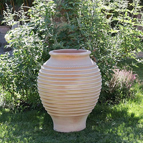 Kreta Keramik medelhavet XXL terrakotta amfora planteringskärl stor frostsäker amfora trädgård balkong agave 80 cm