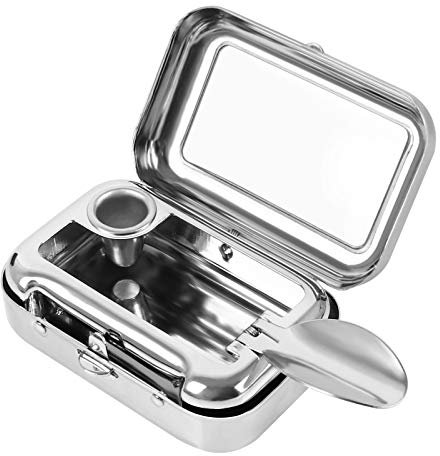 Huayue Tragbarer Mini-Aschenbecher, Reiseaschenbecher, aus Metall, quadratische Tasche, Raucher, Aschenbecher mit Deckel, geruchslos, für Reisen im Freien, Silber, Silber, S, silber, S