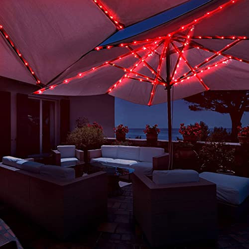 Patio Umbrella String Light Battery Operated Outdoor Patio Lights Patio Umbrella Lights with Remote Parasol Light String for Patio Umbrellas Camping