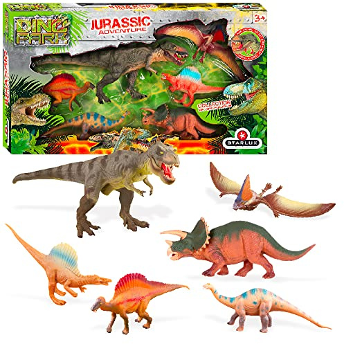 STARLUX - Stor samling dinosaurie box + informativa och pedagogiska ark för varje art - 815035