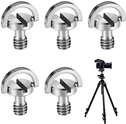 Neikafan 5 Pcs Vis à Anneau D DSLR Rapide Montage CaméRas pour TréPied de CaméRas Monopode 1-4 Pouces Plaque de DéGagement Rapide Adaptateur de Vis Accessoires de CaméRas