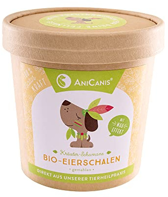 AniCanis Bio Eierschalenpulver für Hunde & Katzen - Eierschalen gemahlen, Calcium für Knochen & Zähne - Futter-Zusatz Nahrungsergänzung - 200g