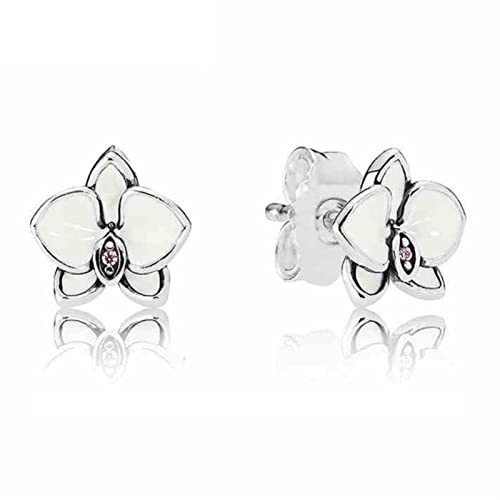 orecchini moda donna argento sterling 925 fiocco di neve scintillante non ti scordar di me orchidea fiore margherita orecchini punk pop gioielli compleanno regali di San Valentino