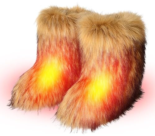 Bexdug Bottes en Fourrure d'Hiver - Chaussures Plates d'Extérieur avec Design Élégant, Cadeau pour Petite Amie, Mère, Épouse