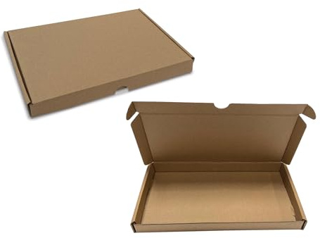 JeeJaan® 50 Pcs DL (218 x 108 x 20) mm Brown PIP Mail Postal Letter Box - Corrugated Cardboard Shipping Boxes for Royal Mail - Small Postal and Letterbox Packaging Boxes