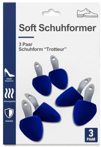 BY BNS Soft-Schuhformer (3 Paar) aus Schaumstoff mit samtigem Bezug, glättet Gehfalten