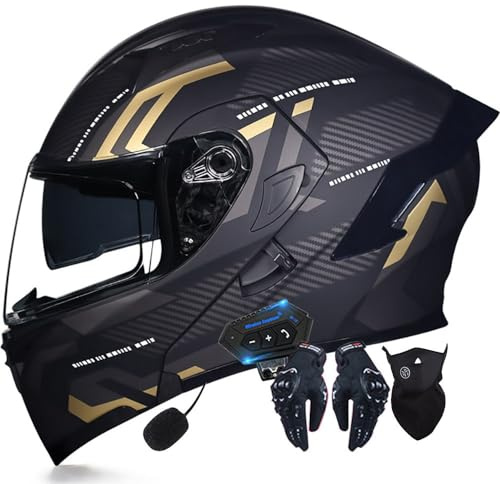 Bluetooth Integrated Flip Up Front Motorbike Helmets ECE DOT Approved Anti-fog Dual Visors Crash Racing Motorcycle Modular Helmet Noise Reduction Ventilation Men Women 55~62cm