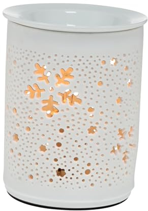 HAWILLOSCH Lámpara De Fragancia Hogar Enchufable Redonda, Cerámica Luz Nocturna Cálida, Calentador Eléctrico De Cera para Aromaterapia, Ambiente Relajante Casa