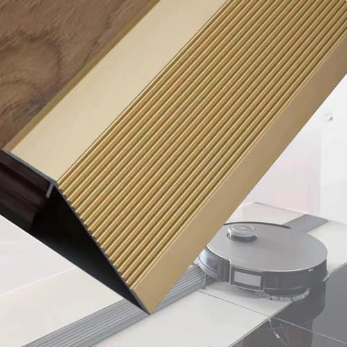 CTRSM Aluminium-Bodenübergangsstreifen, 4-Zoll-Türschwellenrampe for Rollstuhlfahrer, Bodenkanten-Zierleiste for Roboterstaubsauger(L 90 x W 10CM(L36)