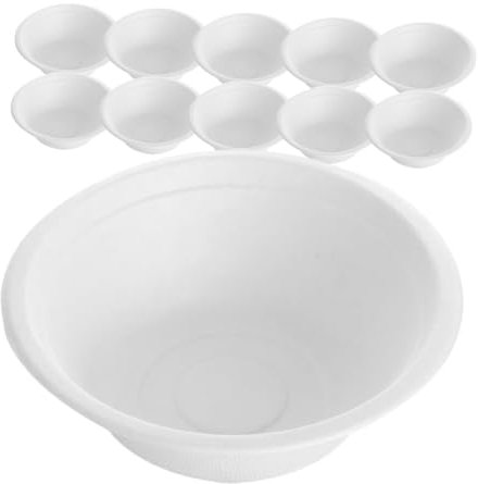SEWOART 100stücke Schüsseln Aus Papier Für Camping Tragbar Mit Deckel Geeignet Für Suppen Salat Desserts Und Snacks Abbaubar Und Praktisch