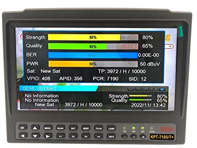 Pointeur Satellites, Digital Sat Finder Meter, KPT-718ST DVB-S2 DVB-T2 DVB-C Satellite Finder Meter HD Récepteur de télévision par satellite Analyse du spectre Mieux Ws-6916 6906 6933 pour Le réglage