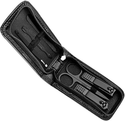 Set de manicura y pedicura cortaúñas profesional set de cuidado de uñas herramientas para el cuidado de las uñas con estuche de viaje 6 piezas