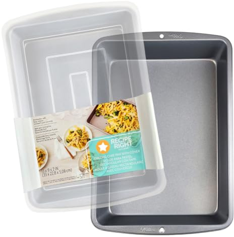 9x13 Inch Nonstick Rectangular Baking Pan with Lid – Covered Cake Pan for Brownies, Sheet Cakes, Lasagna – Durable, Dishwasher Safe, Freezer Safe