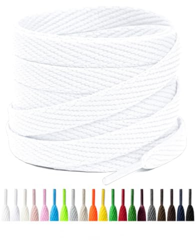 Handshop 2 pares de cordones planos para zapatillas 10mm ancho 20 colores, cordones anchos para zapatillas deportivas, zapatillas de skate