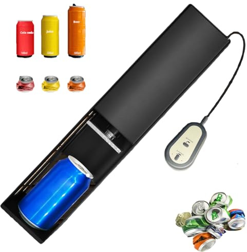 Electric Can Shredder, Portable Can Compressor, Wall Mounted Pneumatic Shredder, with Button Control, for 200-500ml Cans, Plastic Water Bottles 200-330ml