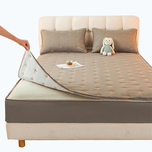 Encasing Matratzenbezug 140x200/180x200/160x200 cm mit Reißverschluss Abnehmbar, Matratzenschoner aus Mikrofaser Spannbettlaken für Boxspringbett Topper Matratze bis 12-35 cm Hohe(Gray,140x200+30cm)