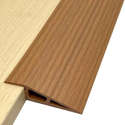 PVC Türschwellen Leiste, 1M×7cm Übergangsprofil Selbstklebend Übergangsleiste Boden Höhenausgleich Abdeckleiste für Parkettböden Laminate, Gelbe Holzmaserung