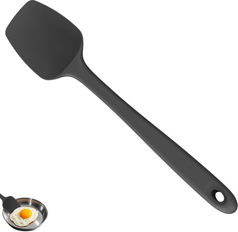 U-Taste Extra Large Silicone Spoonula, 315℃ Heat Resistant, Black | 36cm Long Cooking Spoon Spatula Seameless Flexible Kitchen Utensil for Baking Mixing Stirring Scraping Scooping Serving