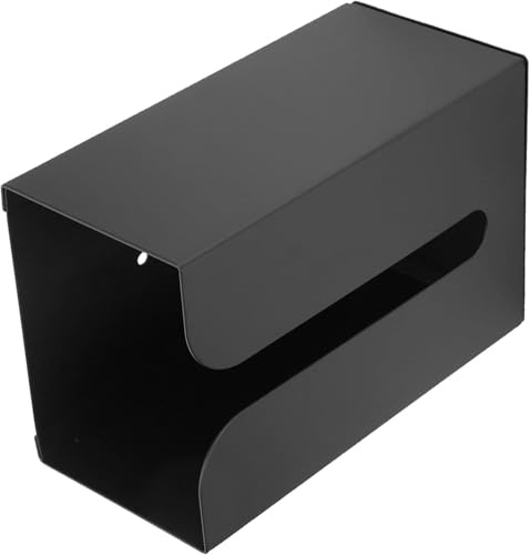 BigKing Wandmontierter Tissue Box Halter, Kosmetiktuch Box Schwarz Halter Ständer Wandhalterung Servietten Organizer für Küche Badezimmer Toilette