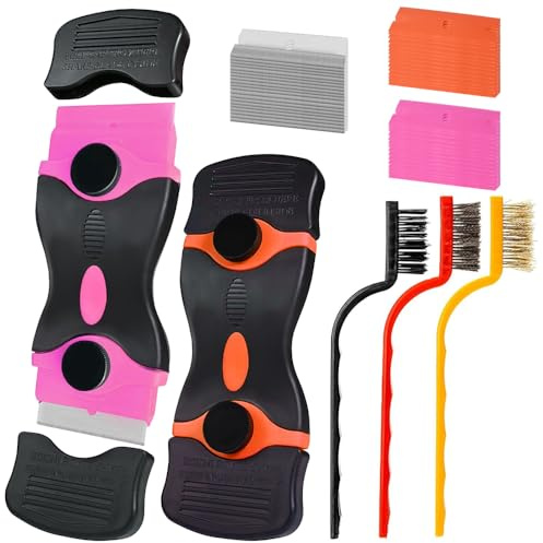 Dual-Head Window Scraper Tool with Blades - Glass & Oven Scraper for Gentle Surface Cleaning