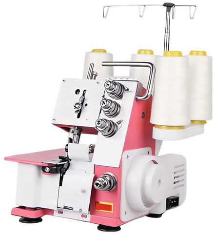 Macchina da cucire overlock for impieghi gravosi, taglia e cuci elettrica a quattro fili con possibilità di 2-3-4 punti, trappola di rifinitura, piedini a scatto, for principianti e professionisti