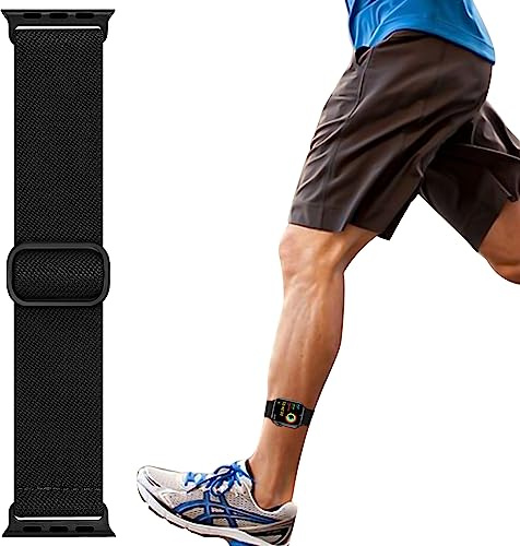 Stretchy Ankle/Arm Strap Compatible with Apple Watch 49/46/45/44/42/40/38mm | Breathable Nylon Armband for iWatch Ultra SE Series 11 10 9 8 7 6 5 4 3, Soft Sport Ankle Band for Women Men