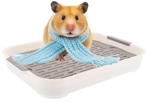 BNOYONERAS Petit Animal Toilette Boîte Litière pour Lapin et Petits Animaux Pot d'Entraînement pour Cochons d'Inde/Furets pour Apprendre à Utiliser la Toilette, Blanc