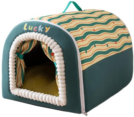Tktouci Lit en Forme de Caverne pour Chaton - Nid Doux Et Chaud avec Poignée,Lit Maison pour Chats Fermé Et Lavable - pour Chaton Et Petit Animal Usage Intérieur Et Extérieur Maison Et Hiver