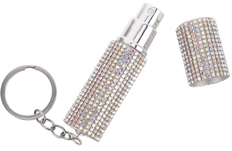 JOINPAYA Eleganter Schlüsselanhänger mit Strass aus Metall Tragbarer Kosmetikbehälter Wiederbefüllbare Reiseparfümflasche Einzigartiges Design für Partys und Dates