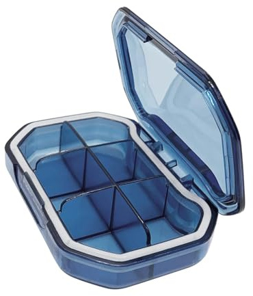 WNDUOKXH Portapillole da viaggio con divisore, piccolo contenitore per pillole da borsa, tasca, rettangolo verde, Blu, Rettangolo