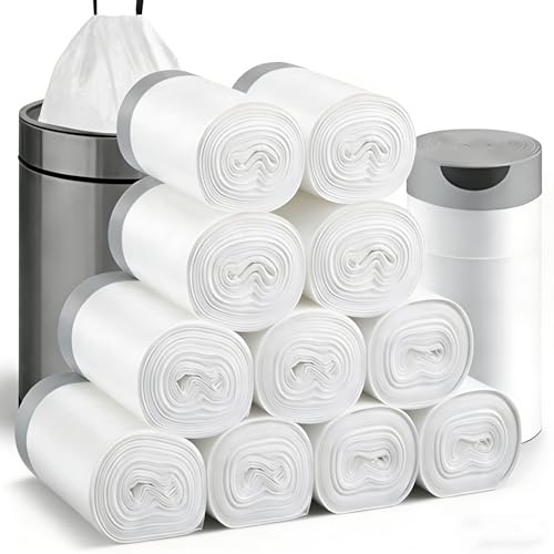 YEAUPE PRO Bolsas de Basura 50L, 180 Unidades con Cordón Autocierre, Extra Resistentes y Antifugas, Tamaño XL 66 x 78 cm, Bolsas Blancas Precortadas para Cubo de Basura de Cocina, Baño y Hogar