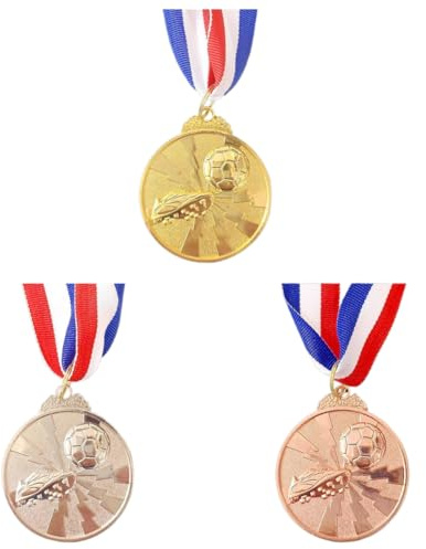 CHANGYUE Fußball-Medaillen, Fußball-Medaillen, Gold-Silber-Bronze-Auszeichnungsmedaille mit Halsband, Sportmedaille for Wettbewerb/Sport/Party-Dekoration